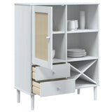 vidaXL Tall Cabinet SENJA 90x40x112 cm Rattan Look Pine Wood Brown