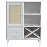 vidaXL Tall Cabinet SENJA 90x40x112 cm Rattan Look Pine Wood Brown
