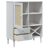 vidaXL Tall Cabinet SENJA 90x40x112 cm Rattan Look Pine Wood Brown