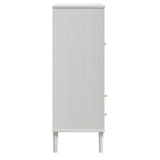 vidaXL Tall Cabinet SENJA 90x40x112 cm Rattan Look Pine Wood Brown