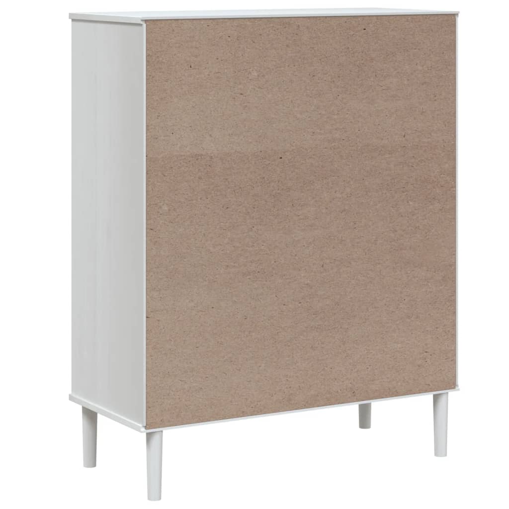 vidaXL Tall Cabinet SENJA 90x40x112 cm Rattan Look Pine Wood Brown