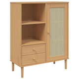 vidaXL Tall cabinet SENJA rattan-look 90x40x112 cm pine wood brown