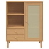 vidaXL Tall cabinet SENJA rattan-look 90x40x112 cm pine wood brown