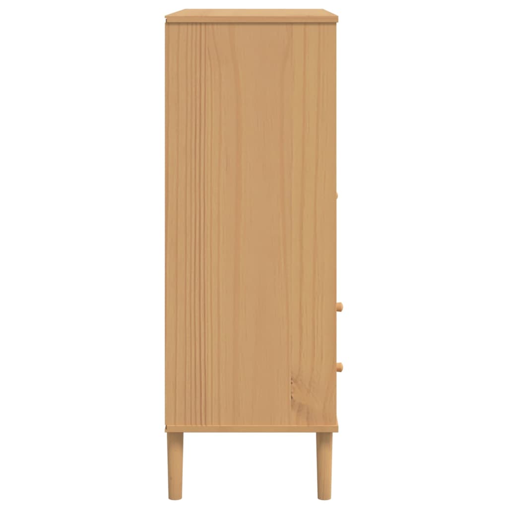 vidaXL Tall cabinet SENJA rattan-look 90x40x112 cm pine wood brown