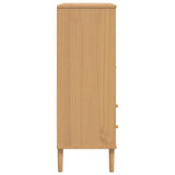 vidaXL Tall cabinet SENJA rattan-look 90x40x112 cm pine wood brown