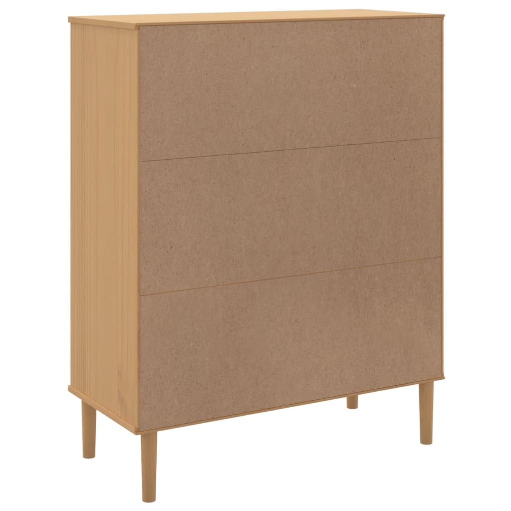 vidaXL Tall cabinet SENJA rattan-look 90x40x112 cm pine wood brown