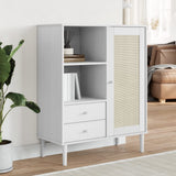 vidaXL Tall cabinet SENJA rattan-look 90x40x112 cm pine wood brown