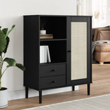 vidaXL Tall cabinet SENJA rattan-look 90x40x112 cm pine wood brown