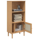 vidaXL Boekenkast SENJA rattan-look 60x35x130 cm grenenhout bruin