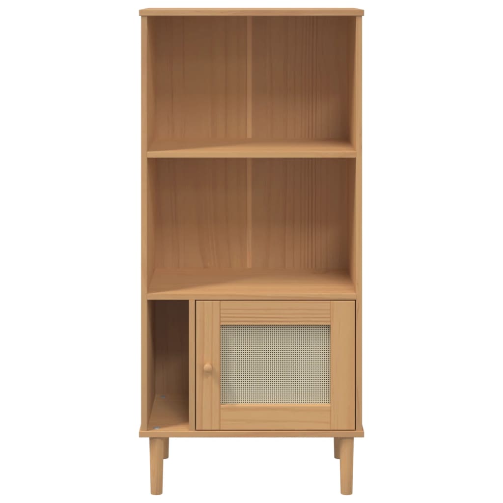 vidaXL Boekenkast SENJA rattan-look 60x35x130 cm grenenhout bruin