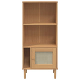 vidaXL Boekenkast SENJA rattan-look 60x35x130 cm grenenhout bruin