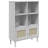 vidaXL Boekenkast SENJA rattan-look 90x35x130 cm grenenhout bruin