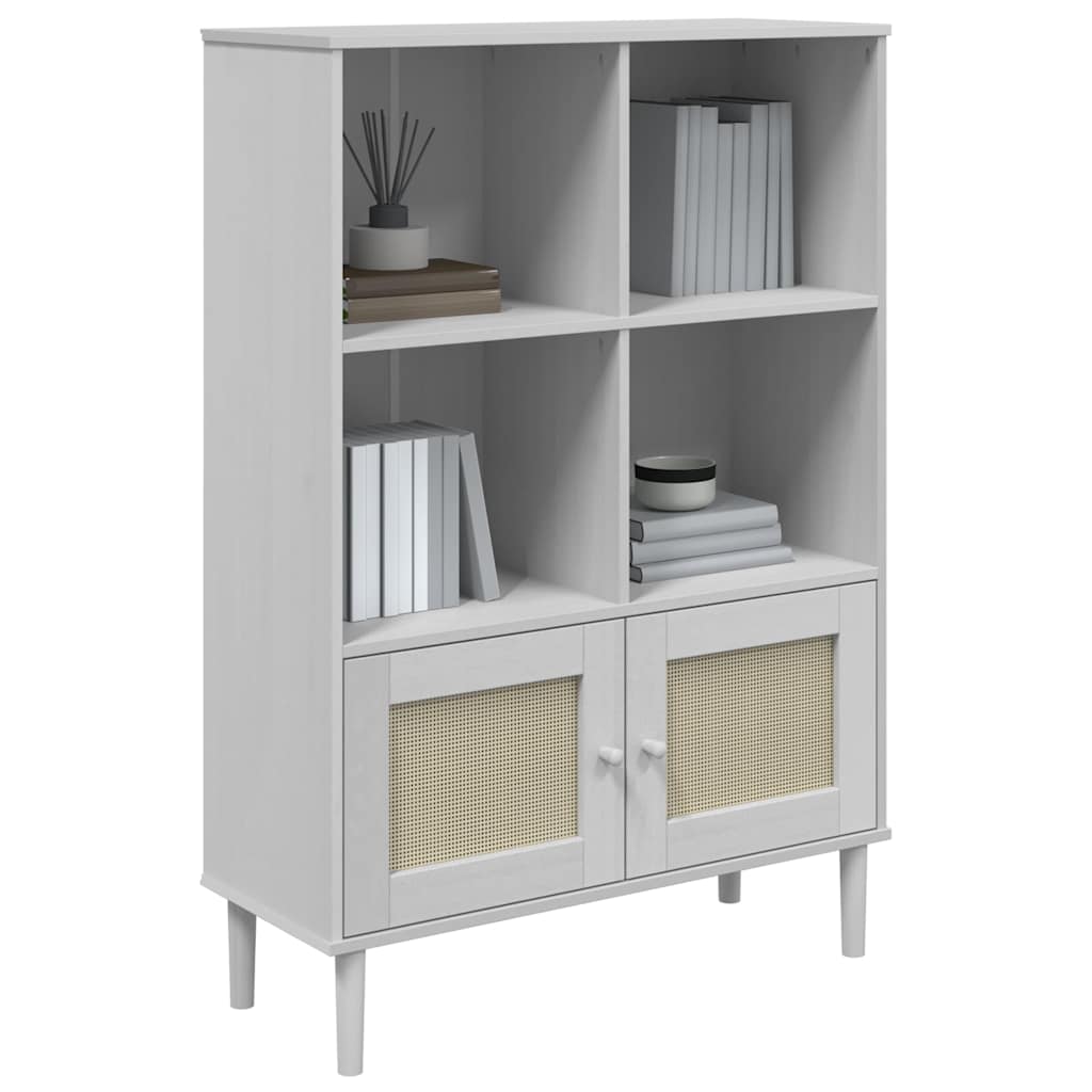 vidaXL Boekenkast SENJA rattan-look 90x35x130 cm grenenhout bruin