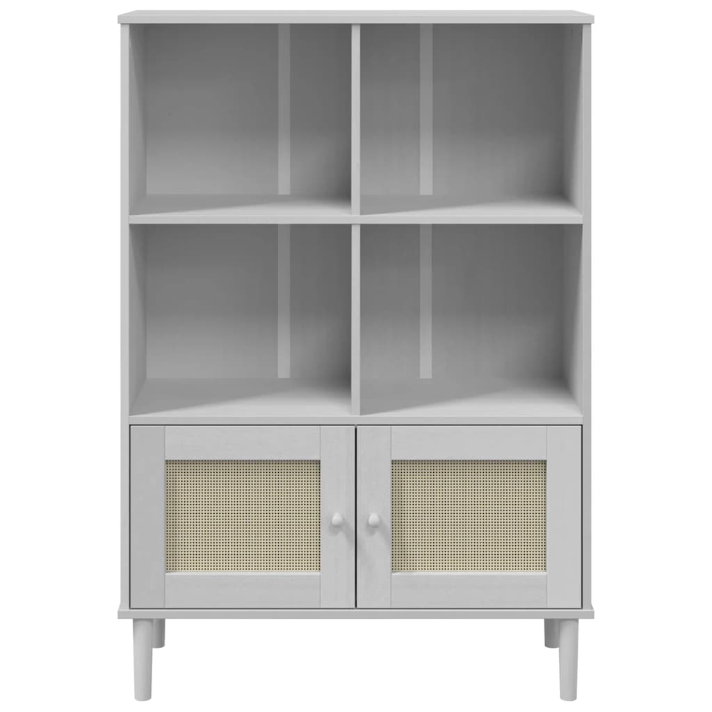vidaXL Boekenkast SENJA rattan-look 90x35x130 cm grenenhout bruin