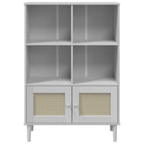vidaXL Boekenkast SENJA rattan-look 90x35x130 cm grenenhout bruin