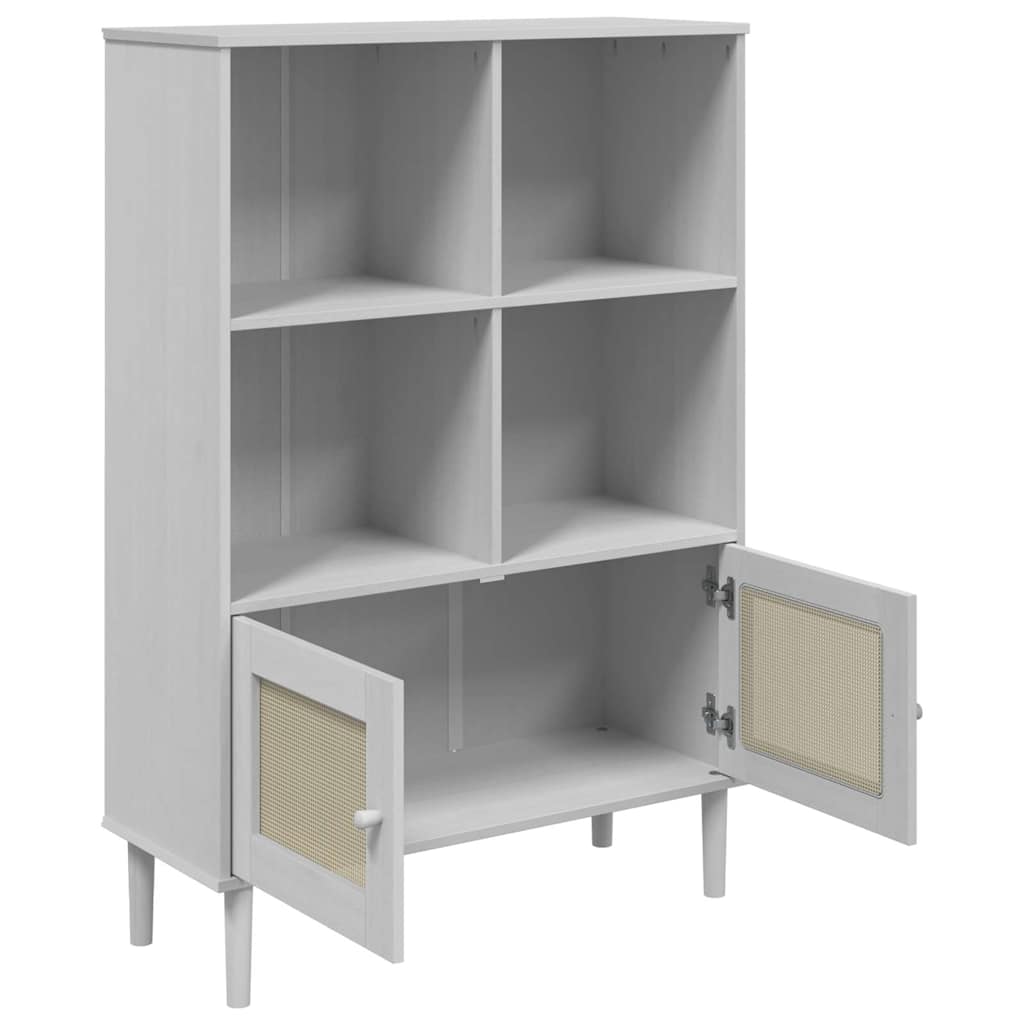 vidaXL Boekenkast SENJA rattan-look 90x35x130 cm grenenhout bruin