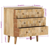 vidaXL Ladekast 70x35x70 cm massief mangohout