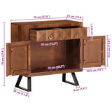 vidaXL Ladekast 70x35x70 cm massief acaciahout honingbruin