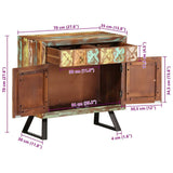 vidaXL Chest of Drawers 70x35x70 cm Solid Reclaimed Wood Multicolour