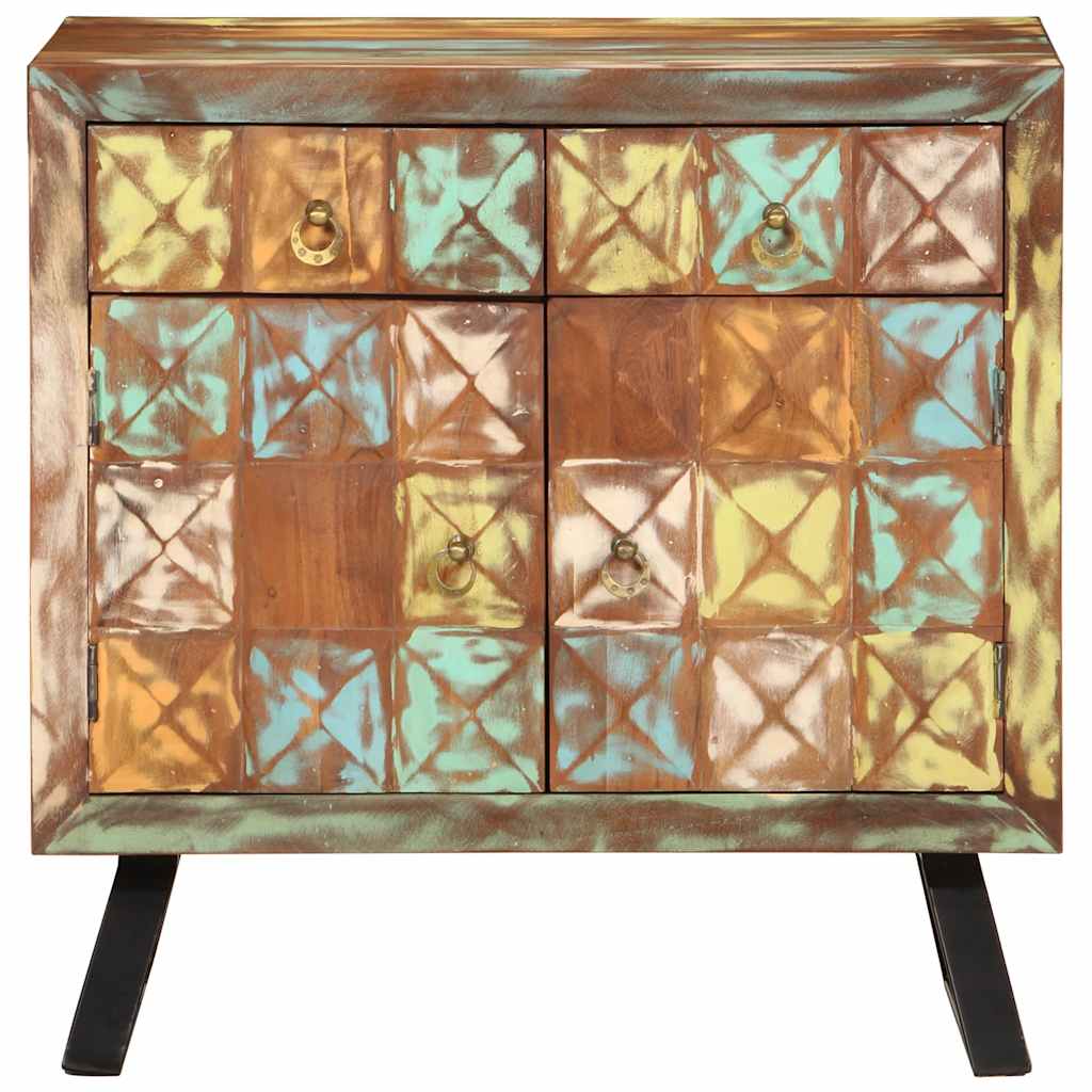 vidaXL Chest of Drawers 70x35x70 cm Solid Reclaimed Wood Multicolour