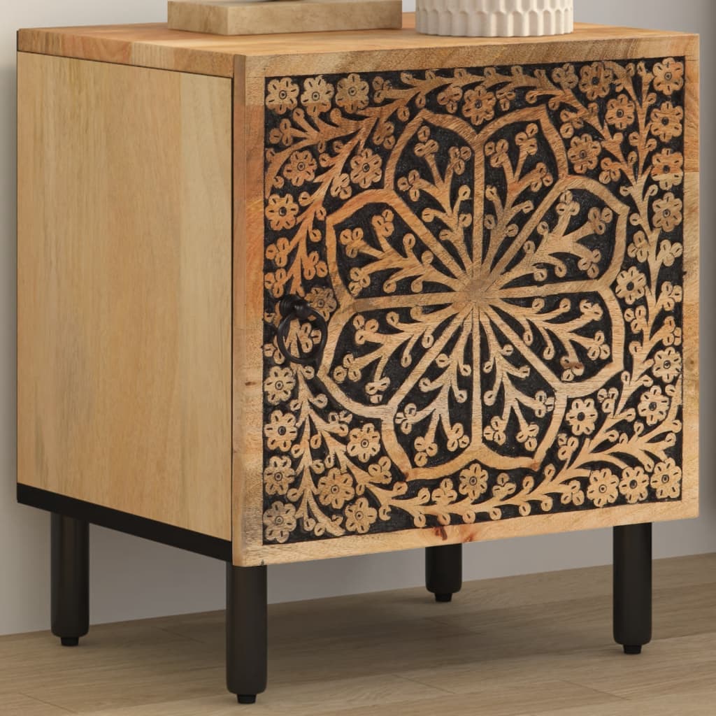 vidaXL Nightstand 40x33x46 cm Solid Mango Wood