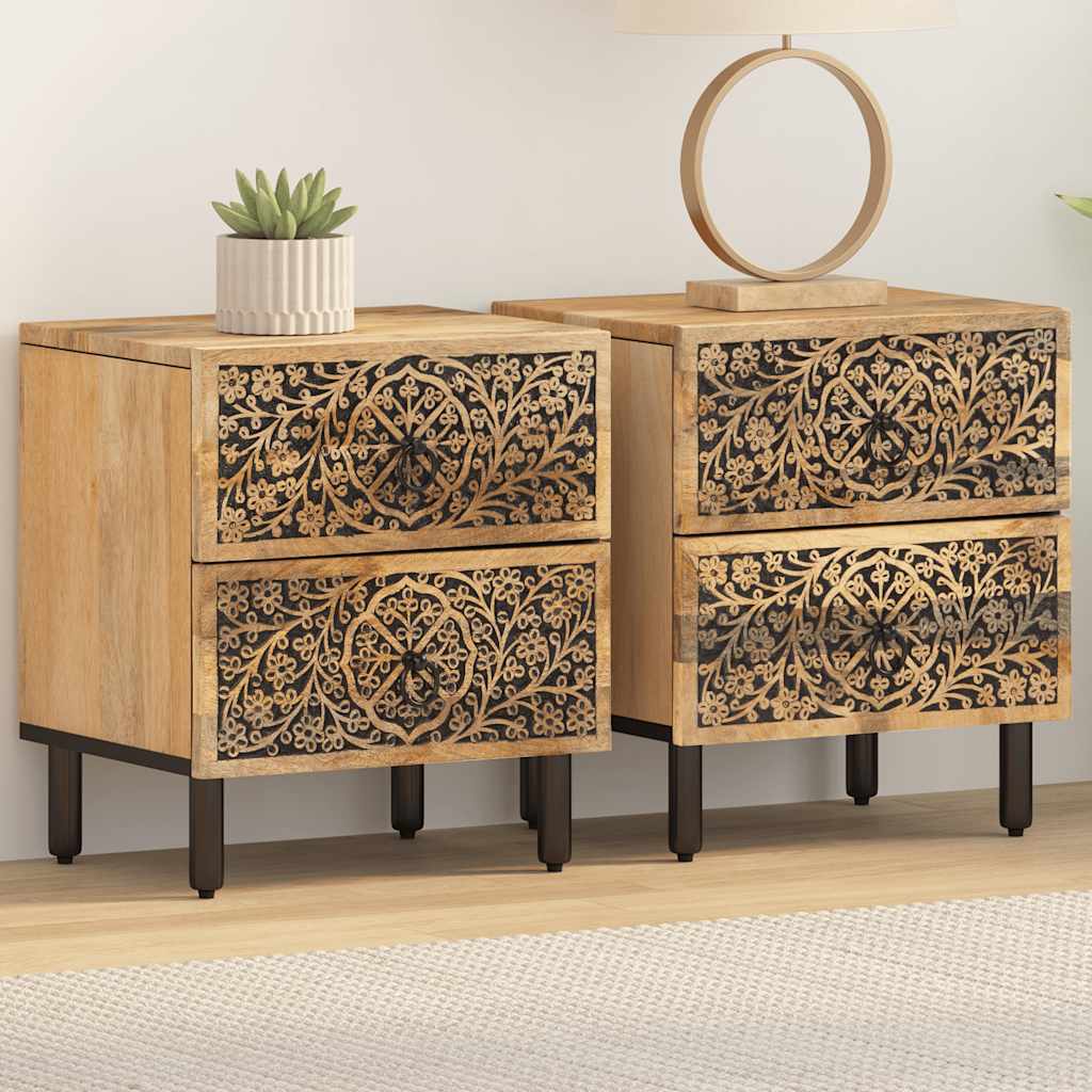 vidaXL Nachtkastje 40x33x46 cm massief mangohout