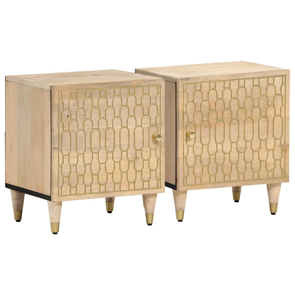 vidaXL Nightstands 2 pcs 40x33x46 cm solid mango wood