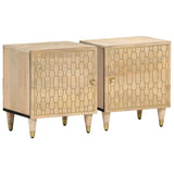 vidaXL Nightstands 2 pcs 40x33x46 cm solid mango wood