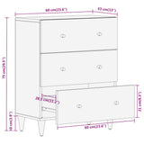 vidaXL Bijzetkast 60x33x75 cm massief mangohout