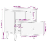vidaXL Nachtkastjes 2 st 40x33x46 cm massief mangohout