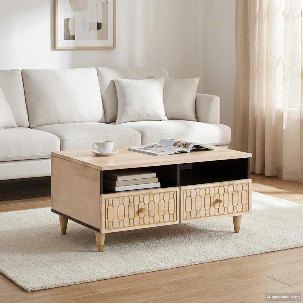 vidaXL Coffee table 80x54x40 cm solid mango wood