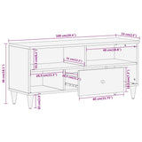 vidaXL TV cabinet 100x33x46 cm solid mango wood