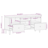 vidaXL Tv-meubel 100x33x46 cm massief mangohout
