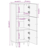 vidaXL Tall cabinet 40x33x110 cm solid mango wood