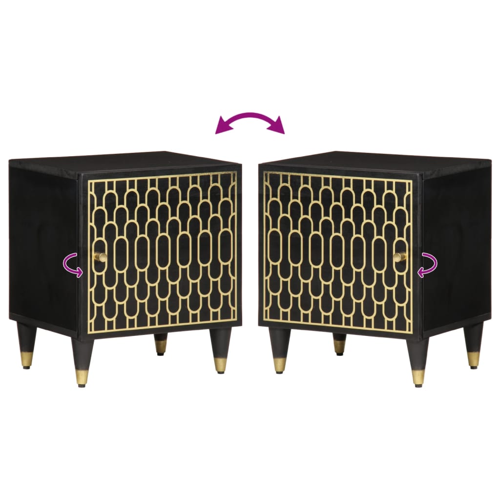 vidaXL Nightstands 2 pcs 40x33x46 cm solid mango wood