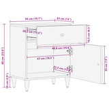 vidaXL Nightstand 50x33x60 cm solid mango wood