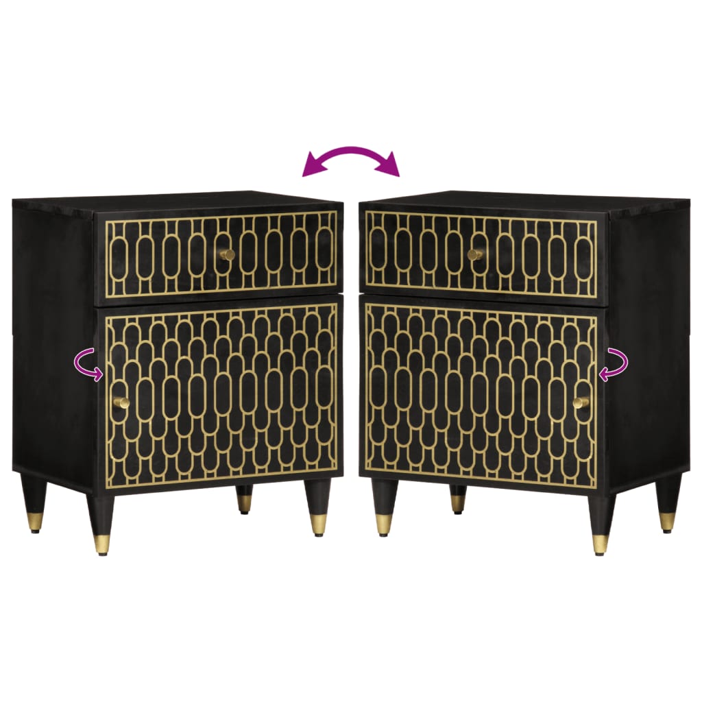vidaXL Nightstand 50x33x60 cm solid mango wood