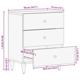 vidaXL Bedside Cabinet 50x33x62 cm Solid Mango Wood