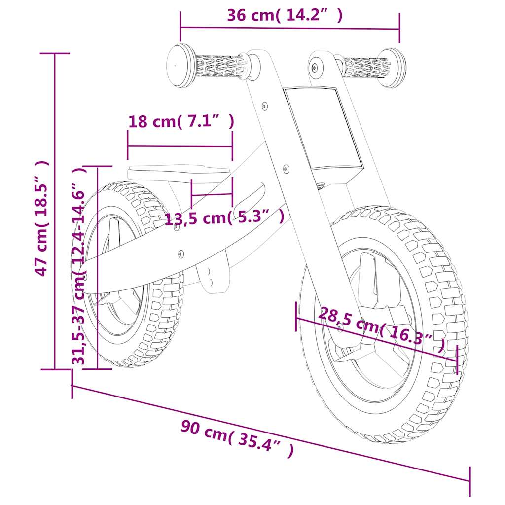 vidaXL Kids' Balance Bike Red