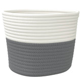 vidaXL Opbergmanden 2 st Ø 24x18 cm katoen grijs en wit