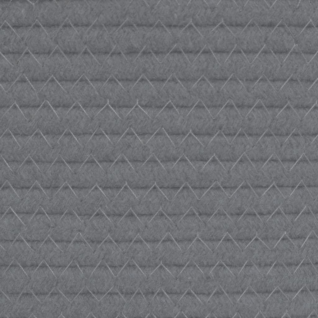vidaXL Opbergmanden 2 st Ø 24x18 cm katoen grijs en wit