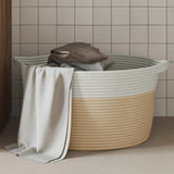 vidaXL Opbergmanden 2 st Ø 28x28 cm katoen grijs en wit
