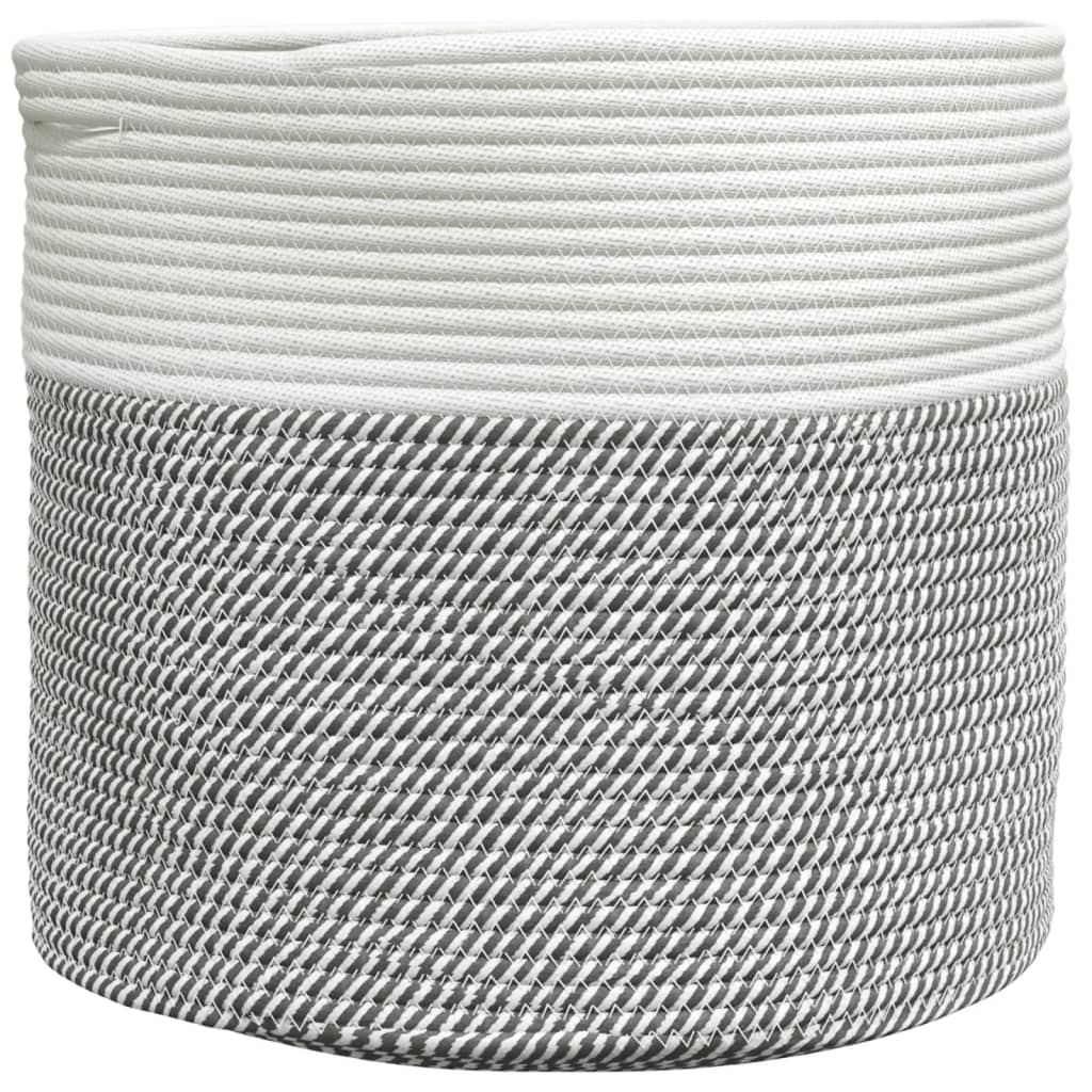 vidaXL Opbergmanden 2 st Ø 28x28 cm katoen grijs en wit