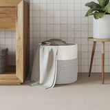 vidaXL Opbergmanden 2 st Ø 28x28 cm katoen grijs en wit