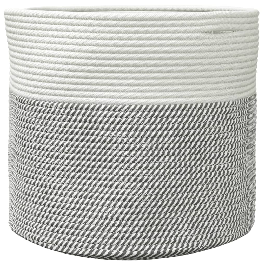 vidaXL Opbergmanden 2 st Ø 28x28 cm katoen grijs en wit