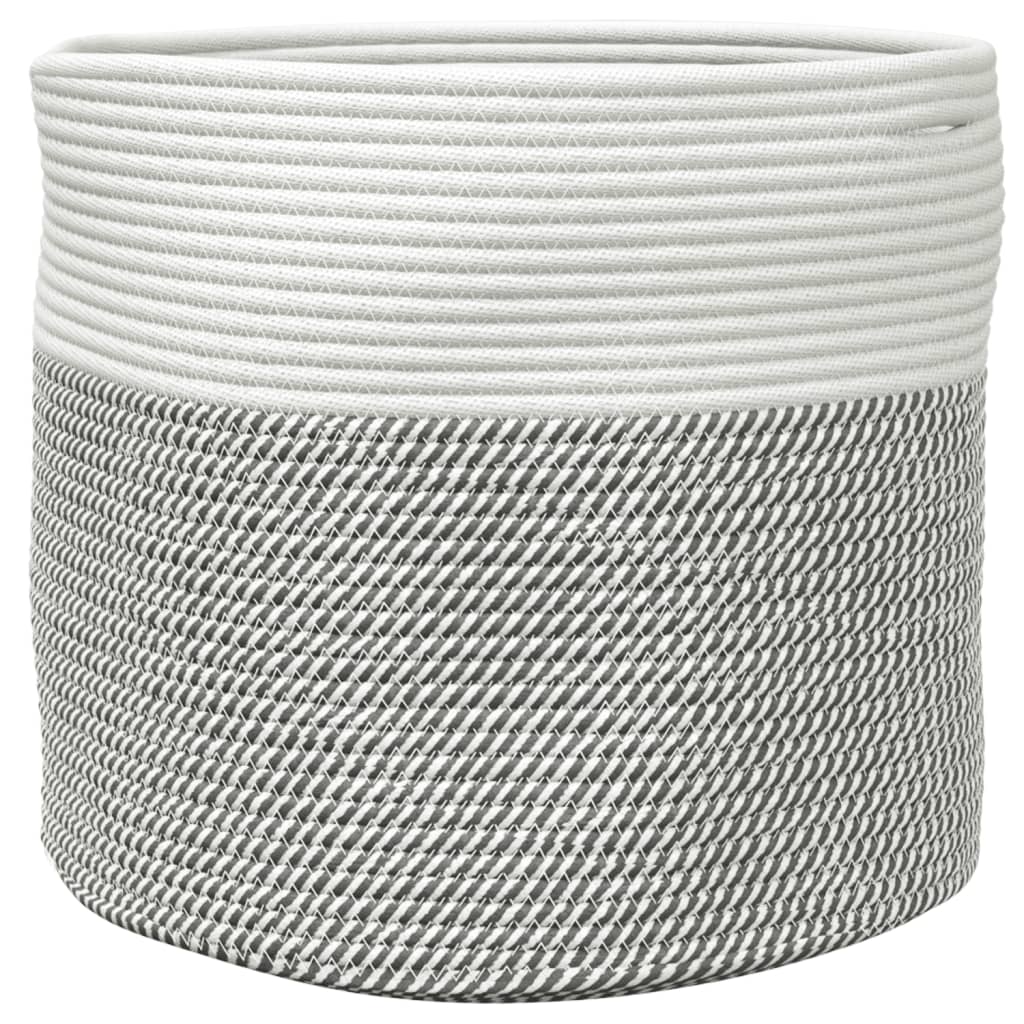vidaXL Opbergmanden 2 st Ø 28x28 cm katoen grijs en wit