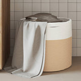 vidaXL Opbergmanden 2 st Ø 28x28 cm katoen grijs en wit