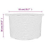 vidaXL Wasmand Ø 55x36 cm katoen grijs en wit
