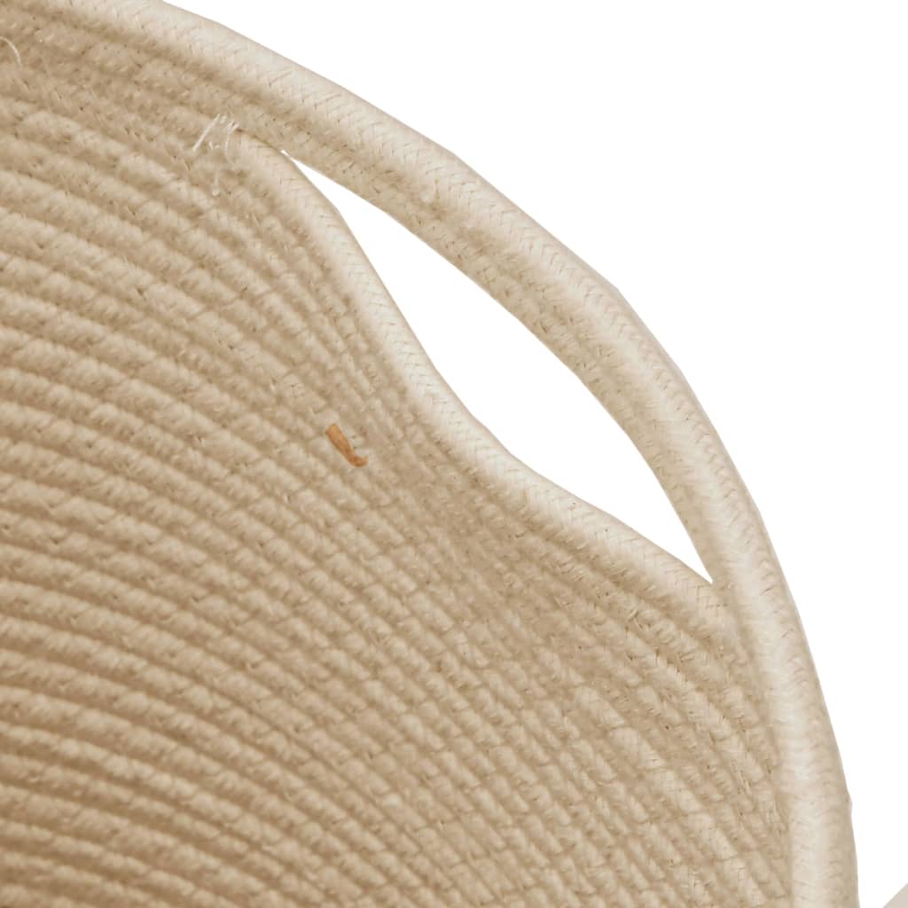 vidaXL Opbergmand met deksel Ø 37x50 cm katoen zwart en beige