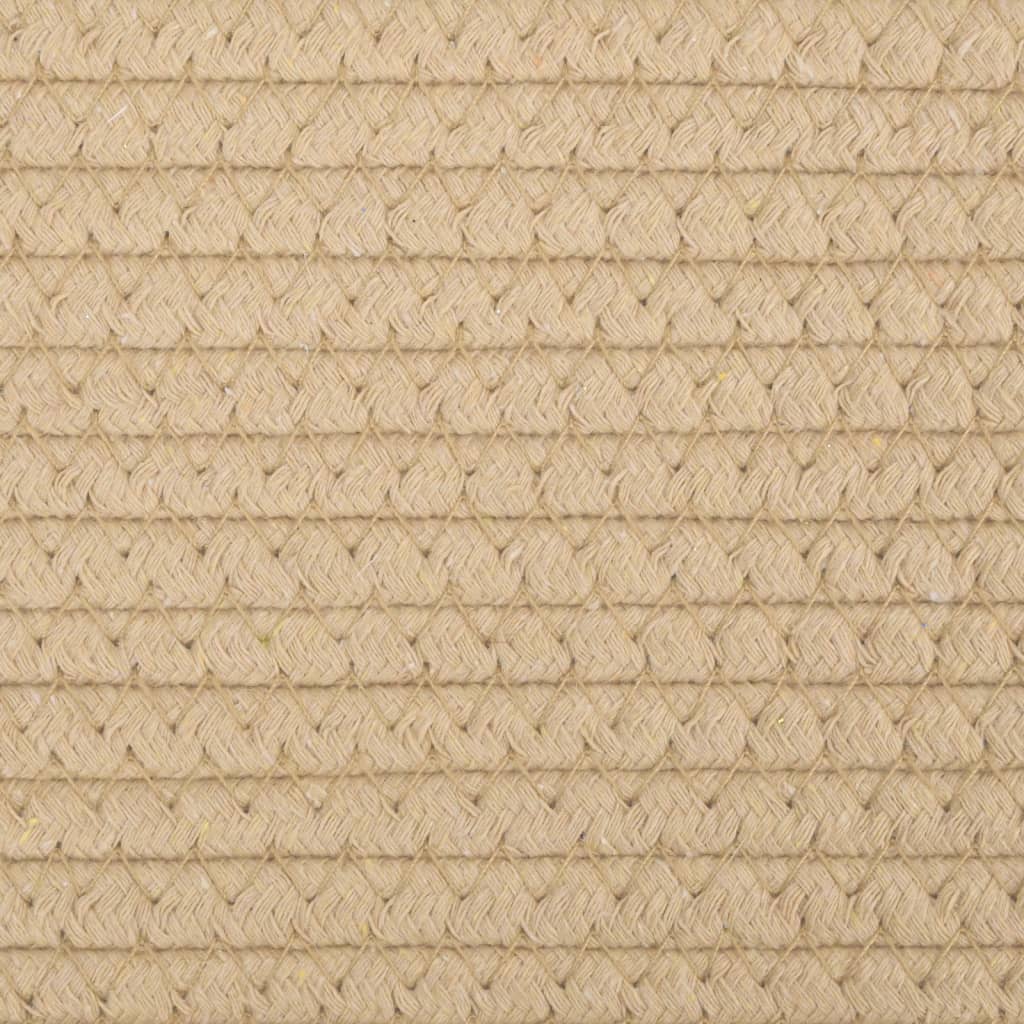 vidaXL Opbergmand met deksel Ø 37x50 cm katoen zwart en beige